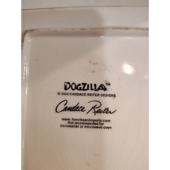 Dogzilla Candace Reiter Dog Chef with Bone Ceramic Tile Trivet 6" x 6" - Picture 3 of 5